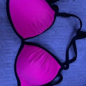 Got pink and black bikini top
